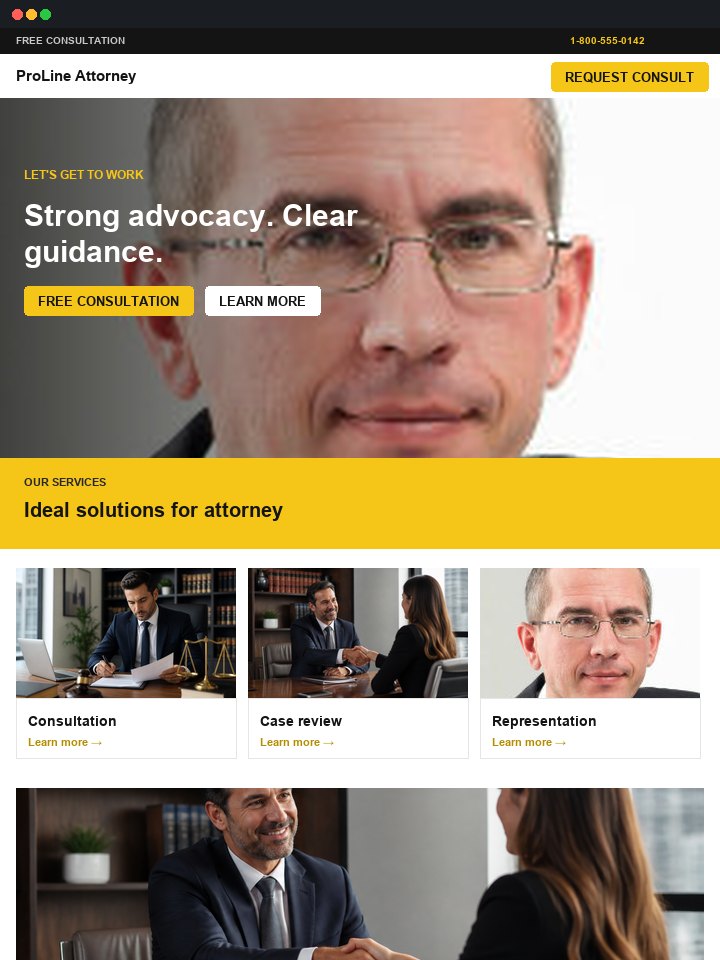 Bold yellow CTA